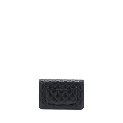 Chanel 22A Twist your button Wallet On Chain Caviar Black  (Microchip)