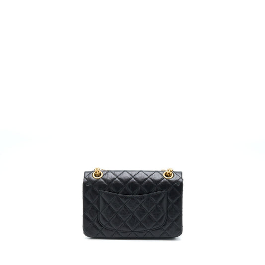 Chanel Mini 2.55 Reissue Flap Bag Aged Calfskin Black Brushed