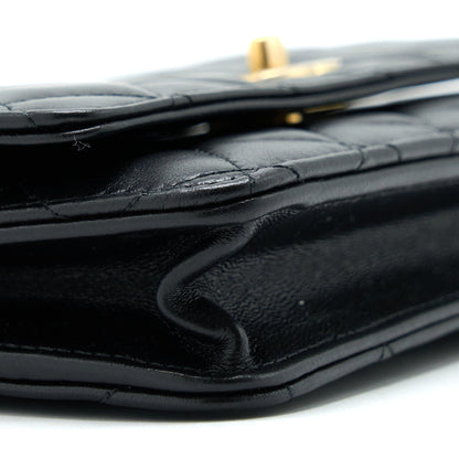 Chanel 22B Pearl Crush Wallet On Chain Lambskin Black  (Microchip)