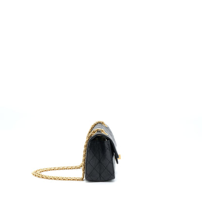 Chanel Mini 2.55 Reissue Flap Bag Aged Calfskin Black Brushed
