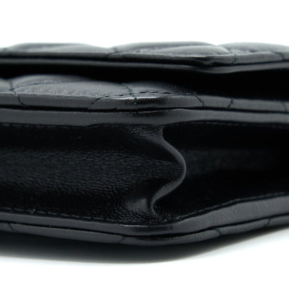 Chanel 22B Pearl Crush Wallet On Chain Lambskin Black  (Microchip)