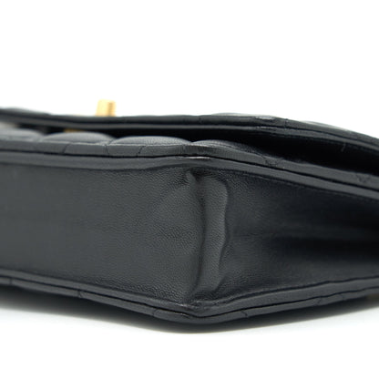 Chanel 22C Pearl Crush Wallet On Chain Lambskin Black