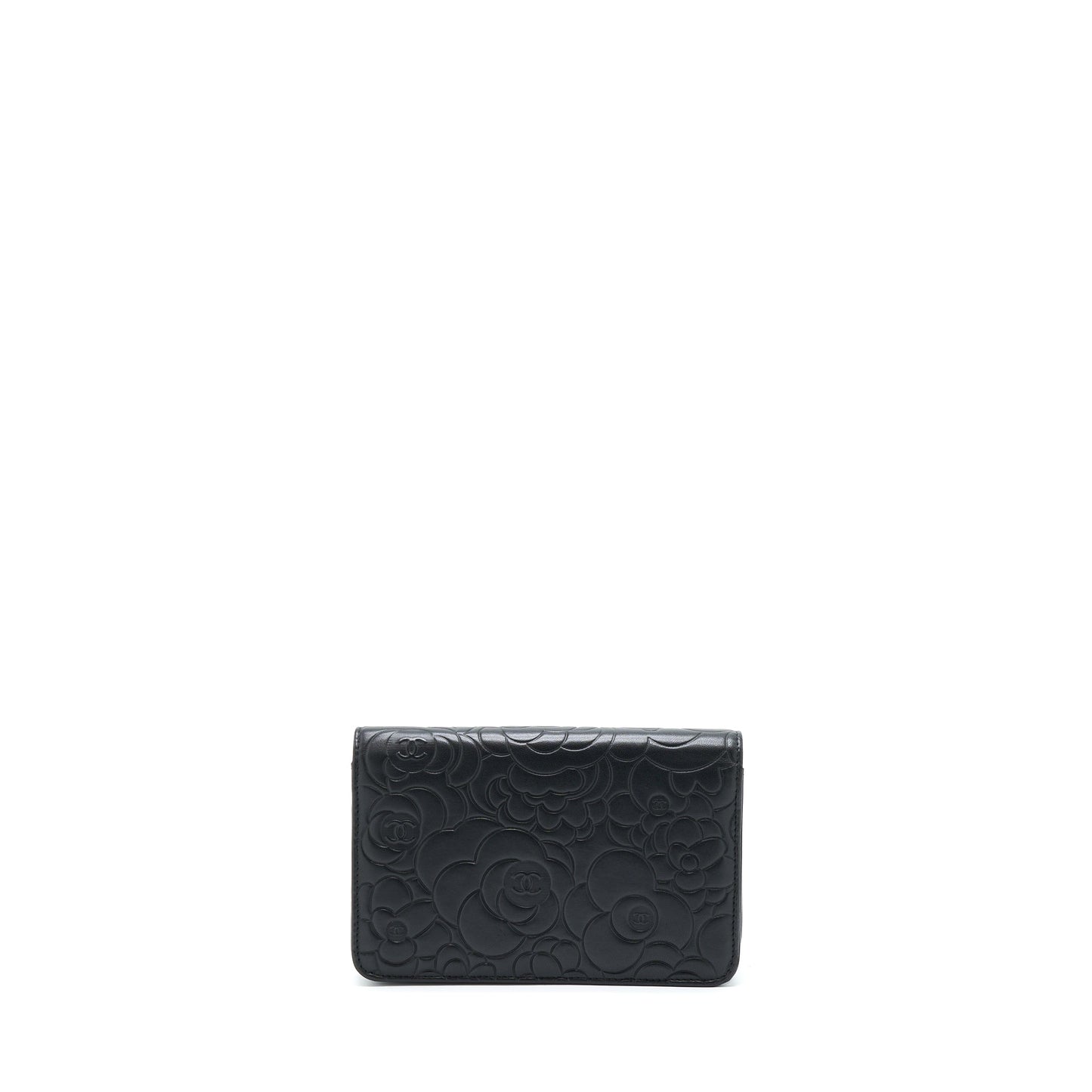 Chanel Camellia Wallet On Chain Lambskin Black