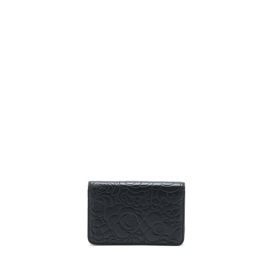 Chanel Camellia Wallet On Chain Lambskin Black