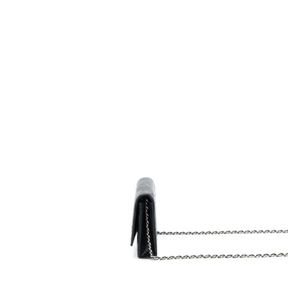 Chanel Camellia Wallet On Chain Lambskin Black