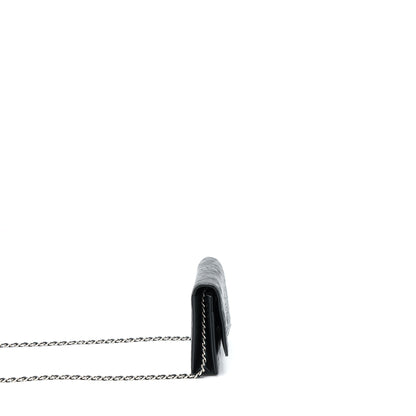 Chanel Camellia Wallet On Chain Lambskin Black