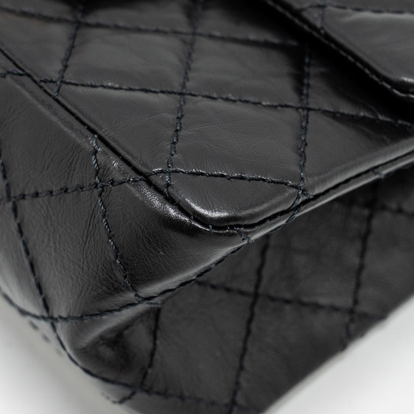 CHANEL Mini 2.55 Reissue Flap Bag Aged Calfskin Black Brushed  (Microchip)