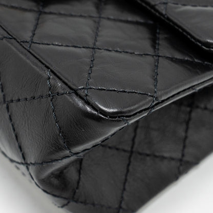 CHANEL Mini 2.55 Reissue Flap Bag Aged Calfskin Black Brushed  (Microchip)