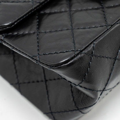 CHANEL Mini 2.55 Reissue Flap Bag Aged Calfskin Black Brushed  (Microchip)