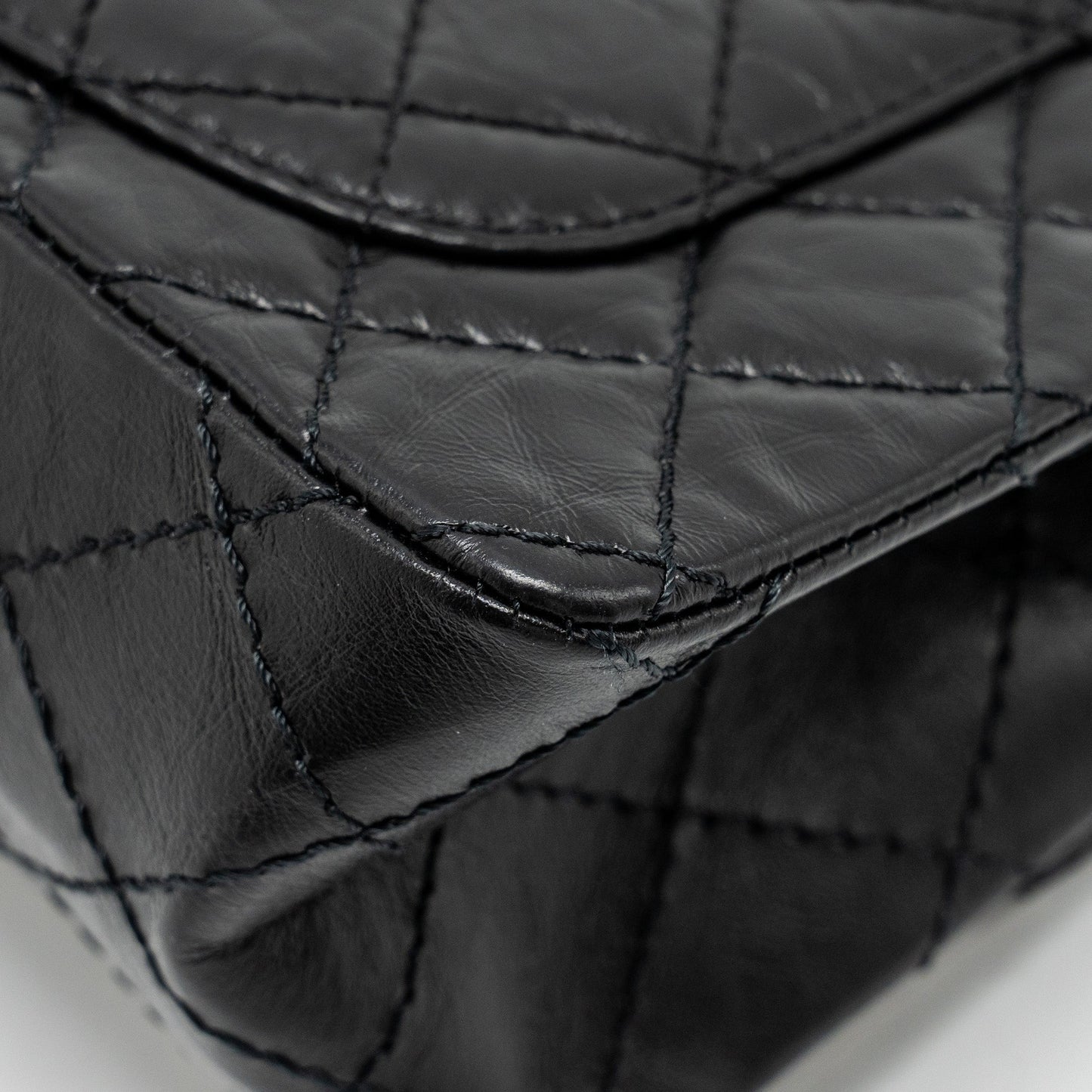 CHANEL Mini 2.55 Reissue Flap Bag Aged Calfskin Black Brushed  (Microchip)