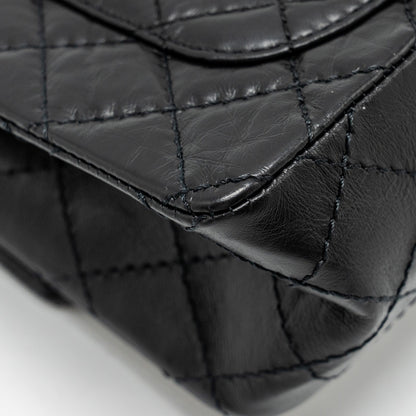 CHANEL Mini 2.55 Reissue Flap Bag Aged Calfskin Black Brushed  (Microchip)