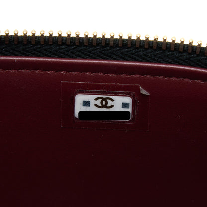 Chanel Long Vanity Detailed Gem Chain Lambskin Black  (Microchip)