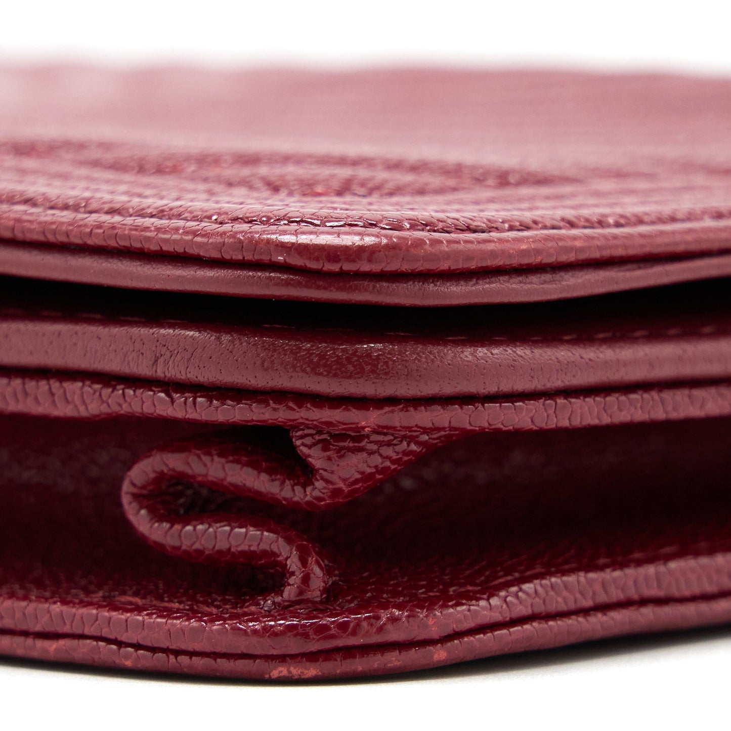 Chanel Boy Wallet On Chain Chevron Caviar Red Brushed
