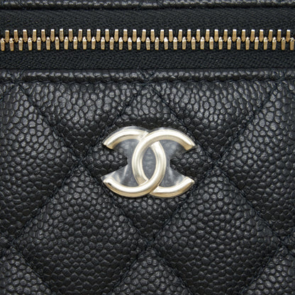 Chanel 22P Vertical Mini Vanity With CC Logo Chain Caviar Black L