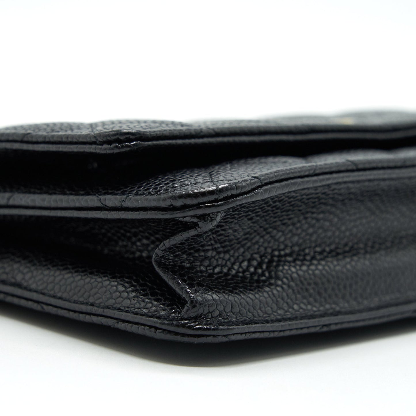 Chanel Caviar Wallet On Chain Black