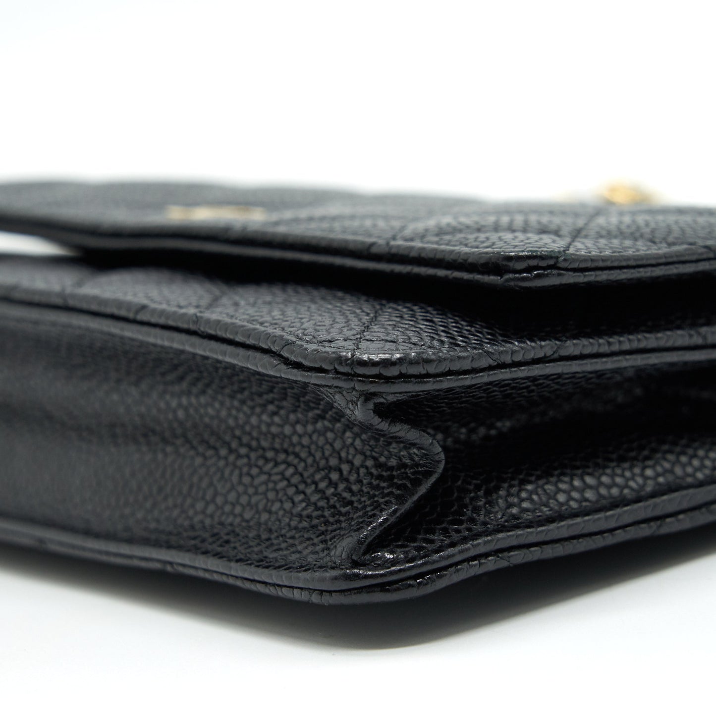 Chanel Caviar Wallet On Chain Black