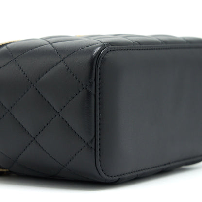 Chanel 22S Pearl Crush Long Vanity With Chain Lambskin Black