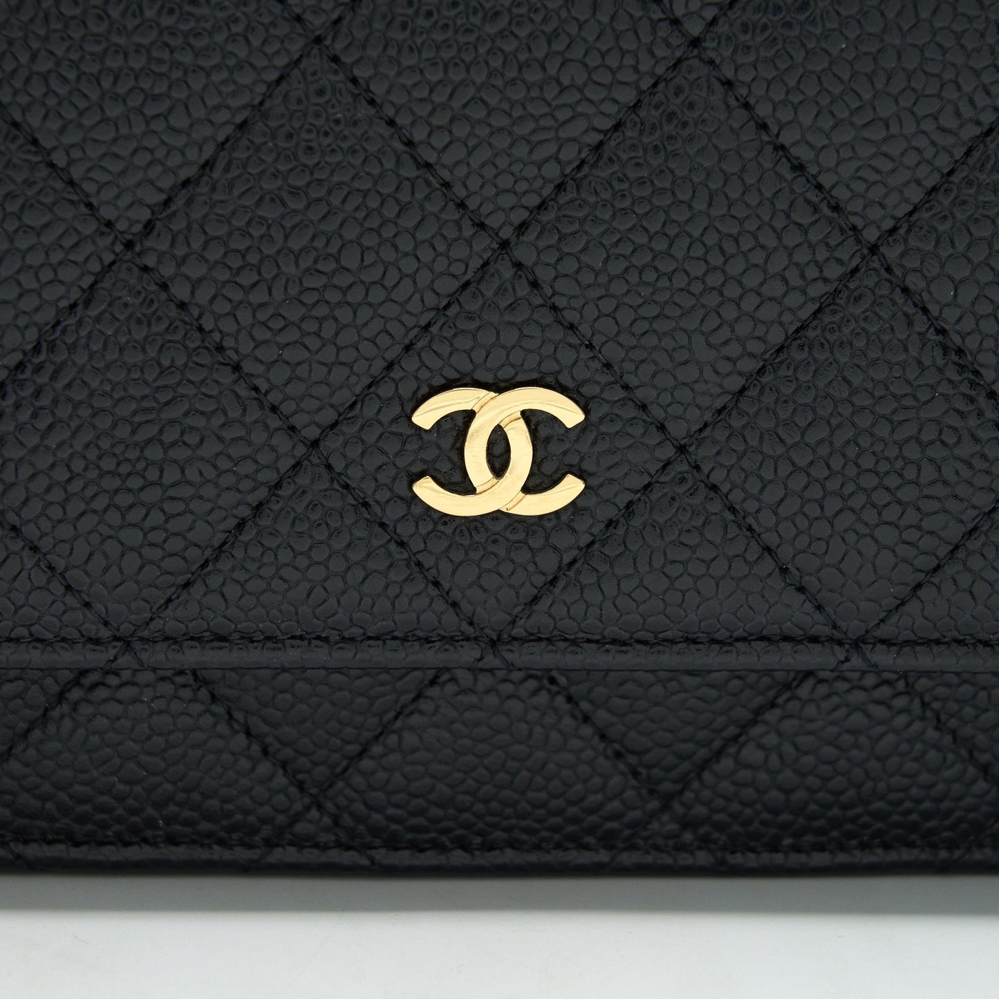 Chanel Caviar Wallet On Chain Black