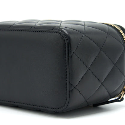 Chanel 22S Pearl Crush Long Vanity With Chain Lambskin Black
