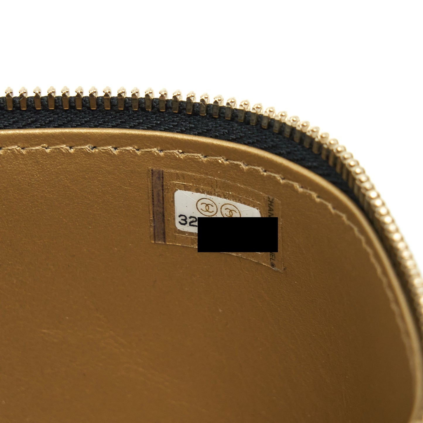 Chanel 22S Pearl Crush Long Vanity With Chain Lambskin Black