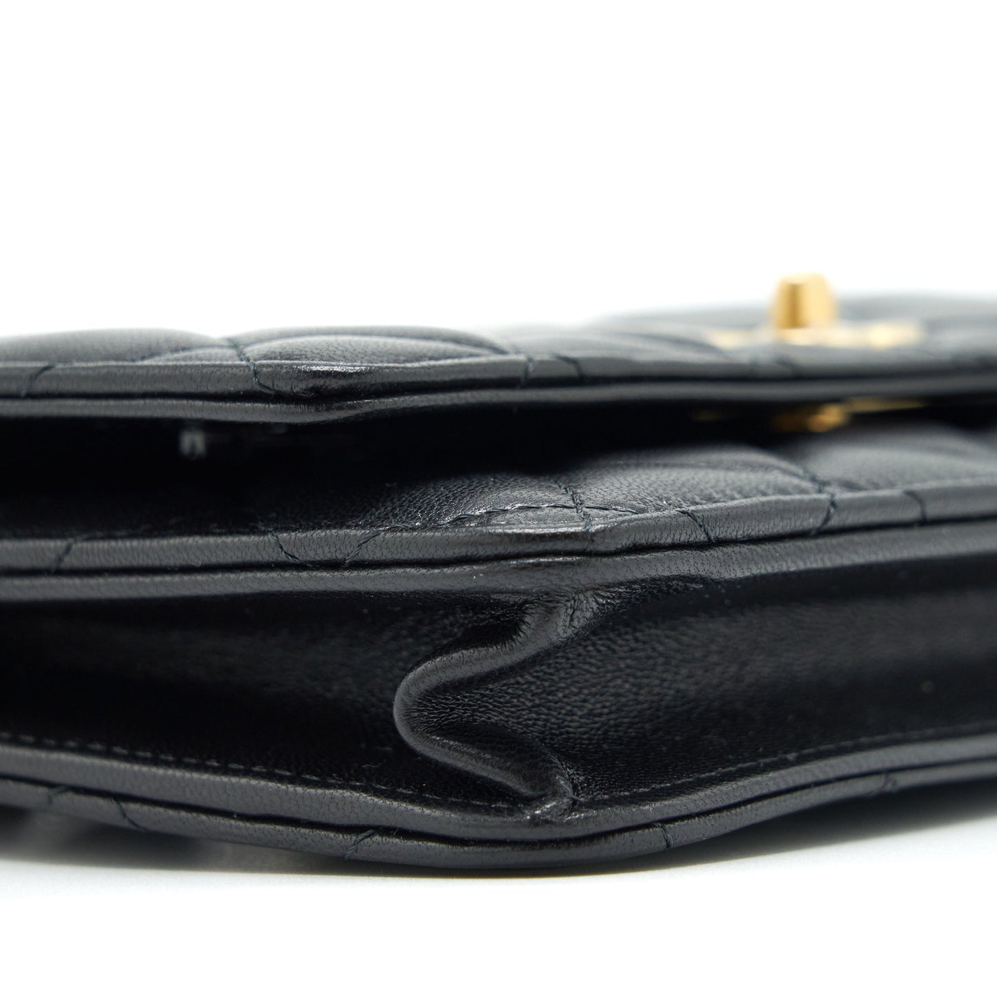 Chanel Pearl Crush Wallet On Chain Lambskin Black