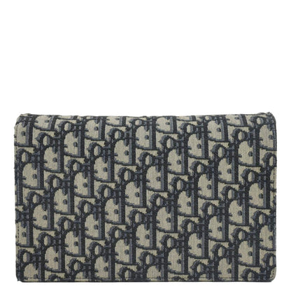 CHRISTIAN DIOR Saddle Oblique Jacquard Pouch Crossbody Bag Navy Blue