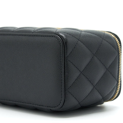 Chanel 22P Long Vanity With CC Logo Chain Caviar Black L