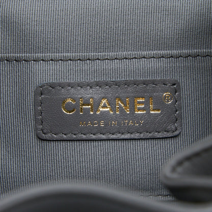 Chanel 22A Mimi Duma Backpack Lambskin Dark Grey L (Microchip)