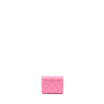 Chanel Mini Flap Card Holder Caviar Pink L