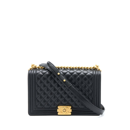 Chanel Boy Bag 28cm Caviar Black Brushed