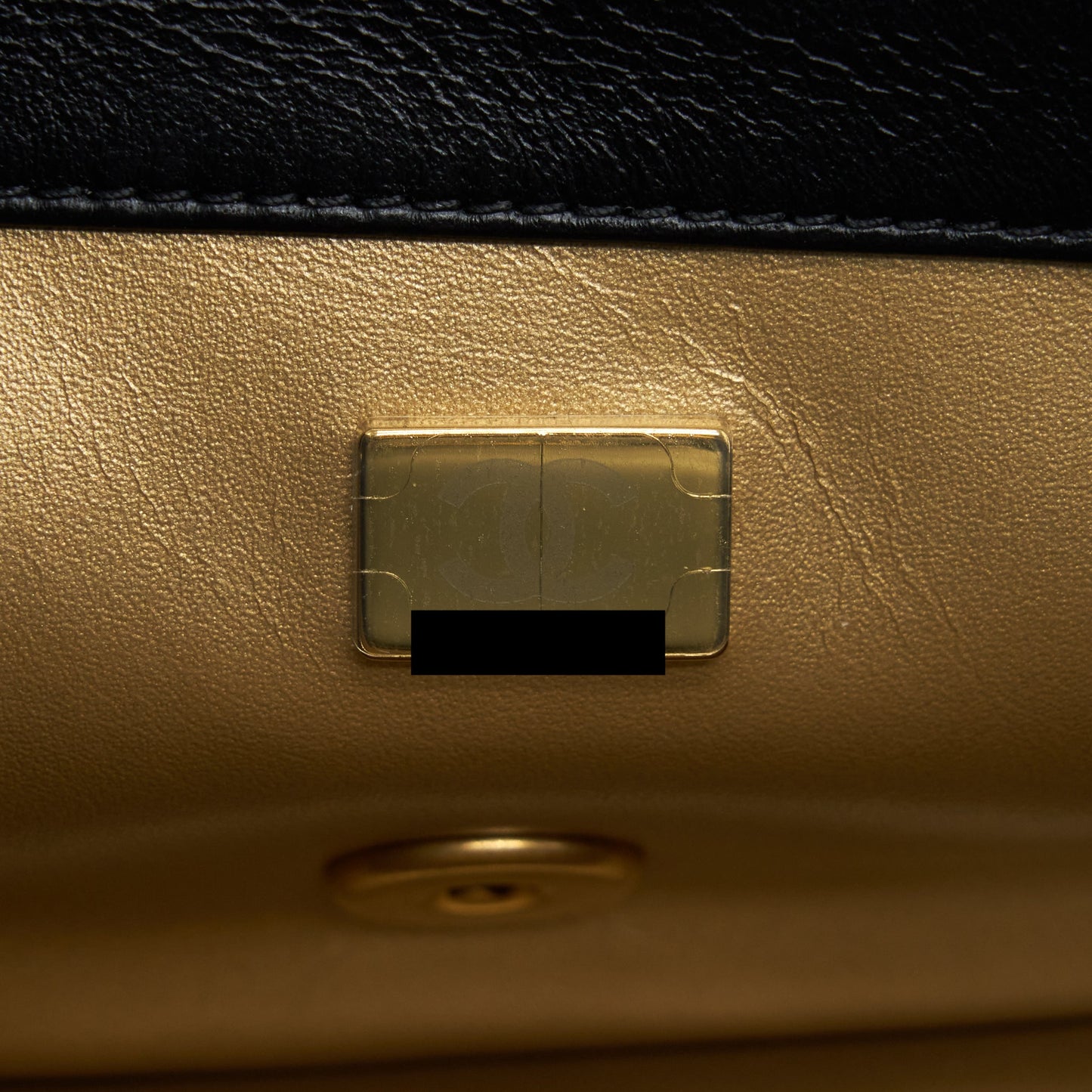 Chanel 22S Pearl Crush Mini Rectangular Flap Bag Lambskin Black