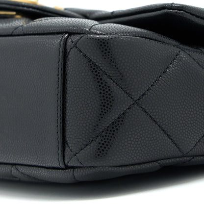 Chanel 22A Small Flap Bag Grained Shiny Calfskin Black Brushed (Microchip)