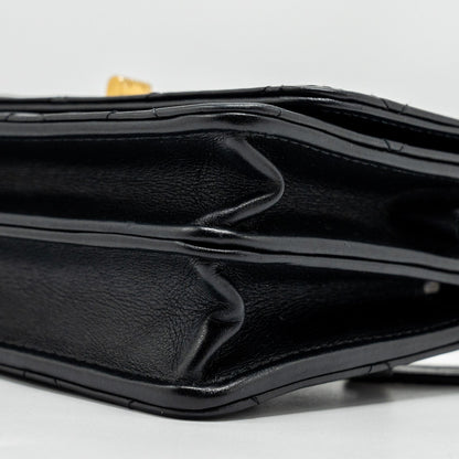 CHANEL Mini 2.55 Reissue Wallet On Chain Aged Calfskin Black  (Microchip)