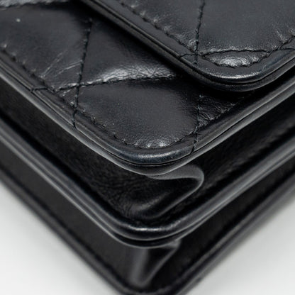 CHANEL Mini 2.55 Reissue Wallet On Chain Aged Calfskin Black  (Microchip)