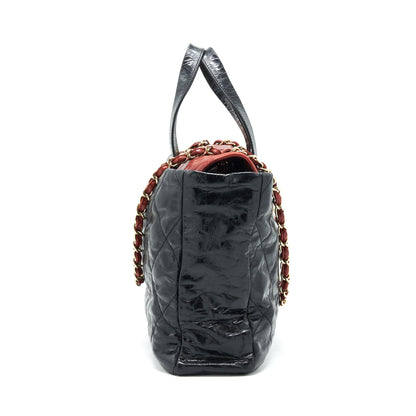 Chanel Calfskin Tote bag with Chain black and Red