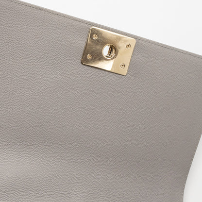 Chanel Medium Boy Bag Caviar Light Grey L