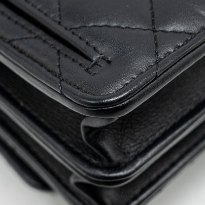 CHANEL Mini 2.55 Reissue Wallet On Chain Aged Calfskin Black  (Microchip)