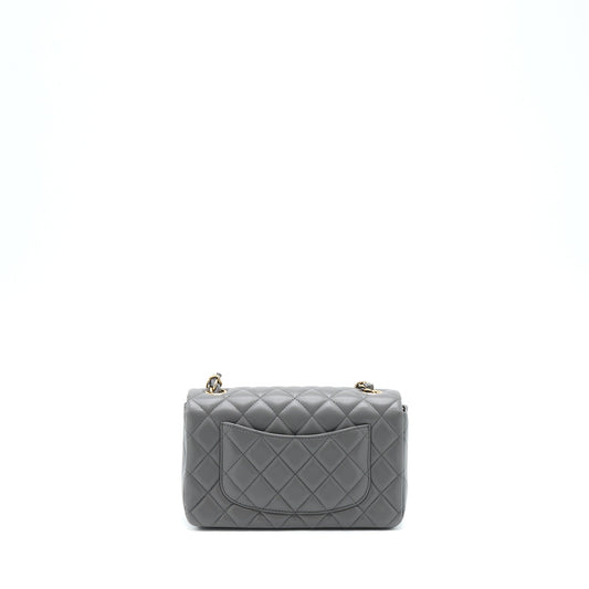 Chanel 22A Mini Rectangular Flap Bag Lambskin Grey L