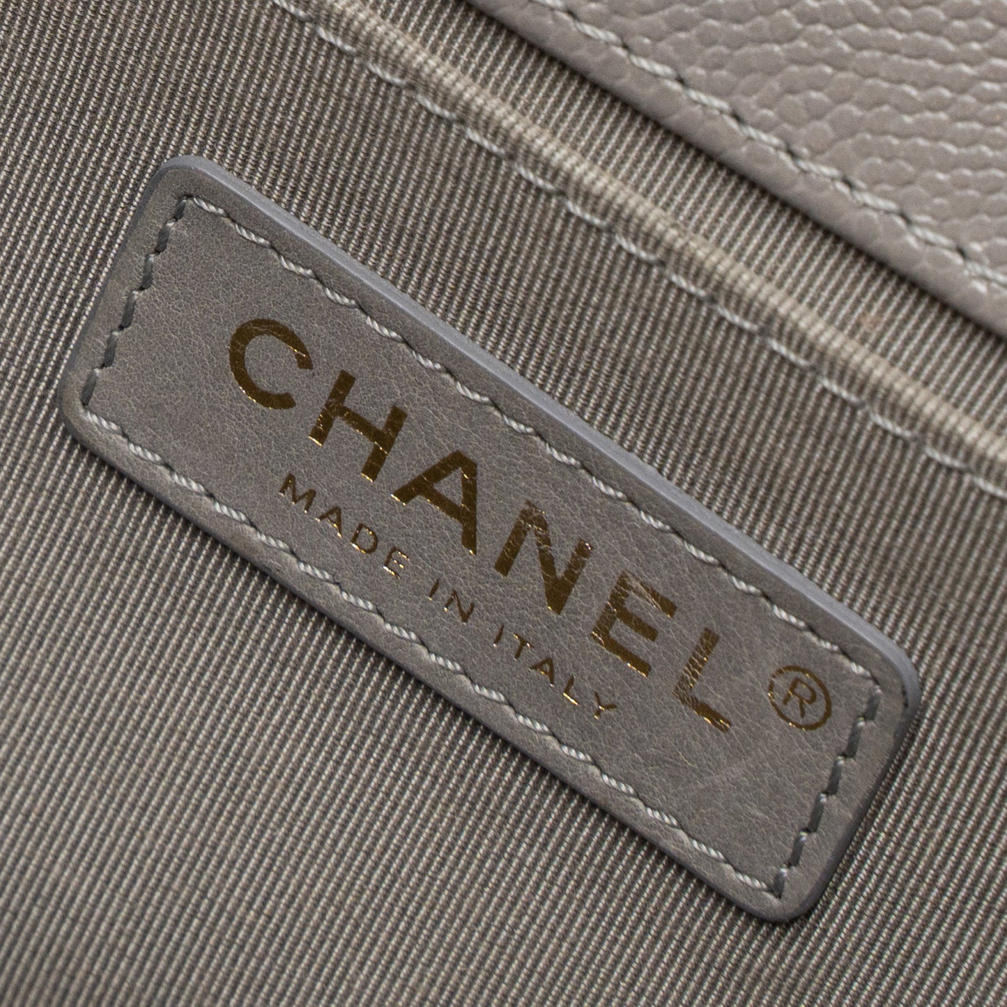 Chanel Medium Boy Bag Caviar Light Grey L