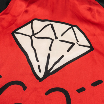 Gucci Size S Ghost Diamond Dress Silk Black/Red/White