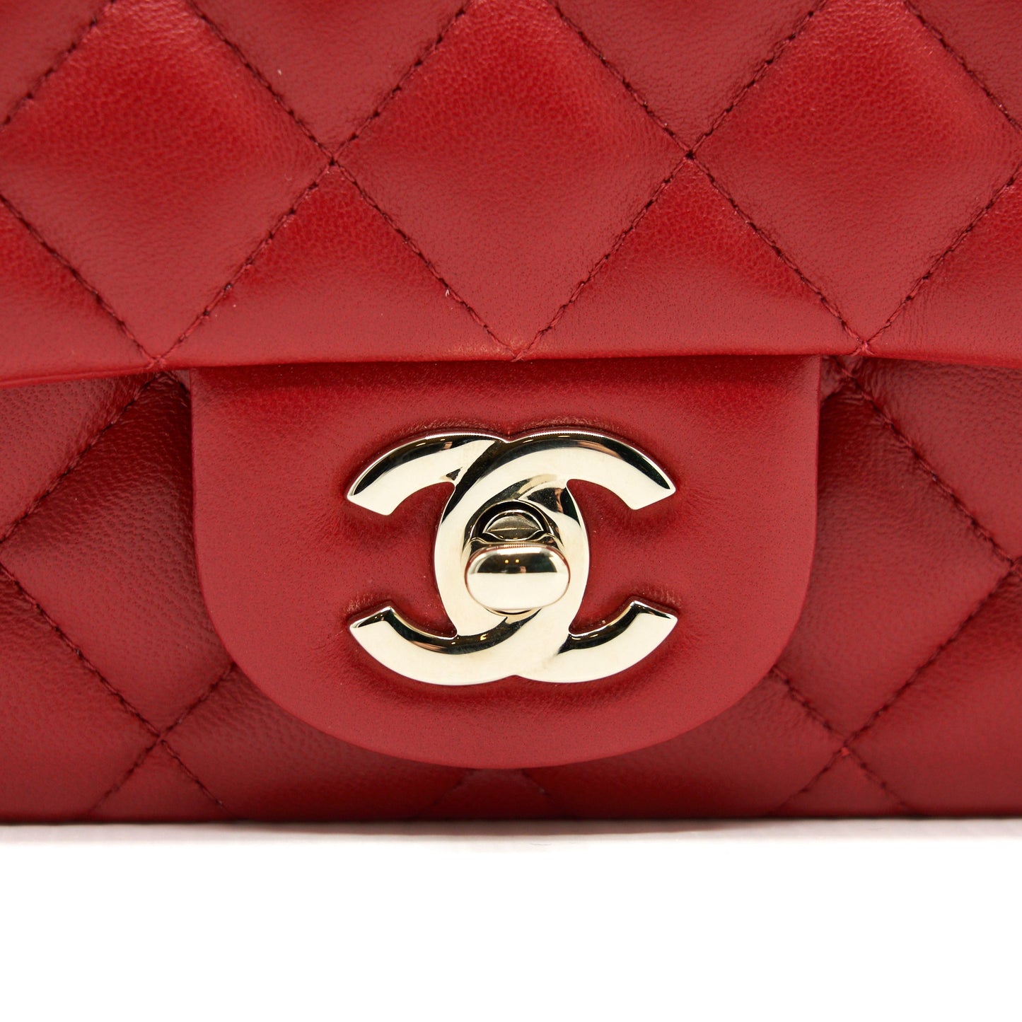 Chanel Mini Square Flap Bag Red L