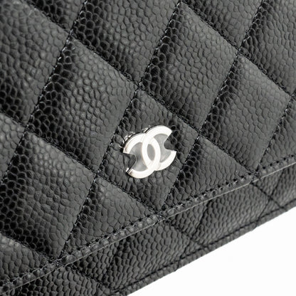 Chanel Classic Wallet On Chain Caviar Black  (Microchip)