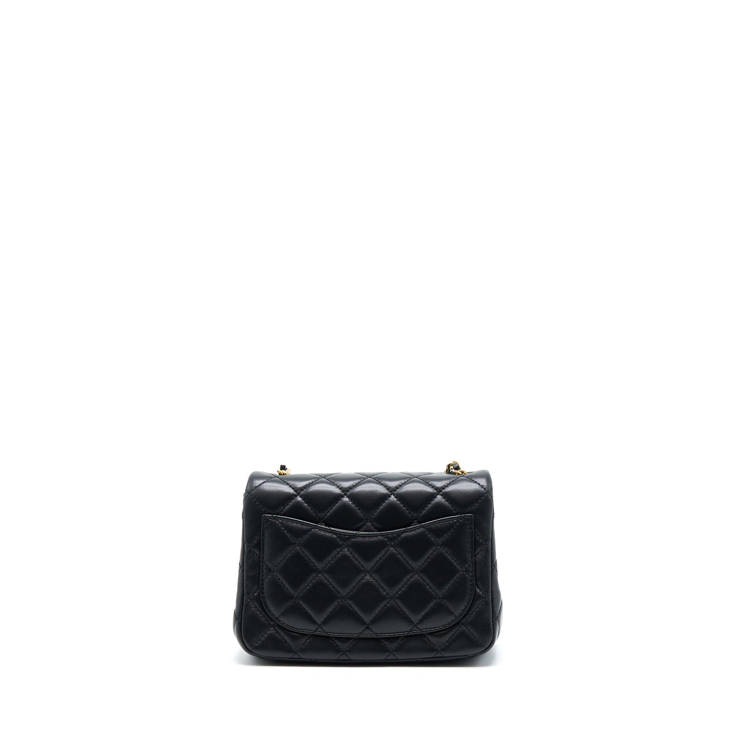 Chanel Pearl Crush Mini Square Lambskin Black Brushed  (Microchip)