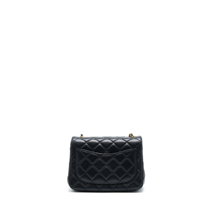 Chanel Pearl Crush Mini Square Lambskin Black Brushed  (Microchip)