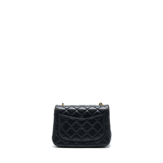 Chanel Pearl Crush Mini Square Lambskin Black Brushed  (Microchip)