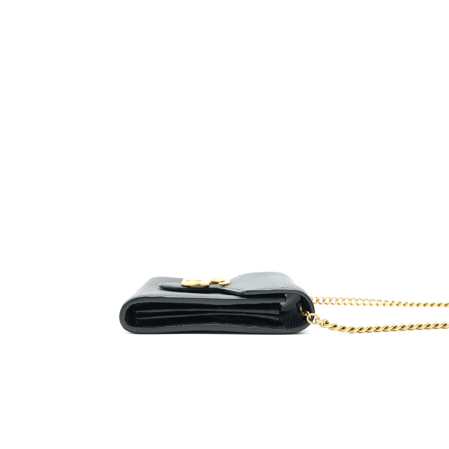 Gucci Grained Calfskin GG Logo Wallet on Chain with