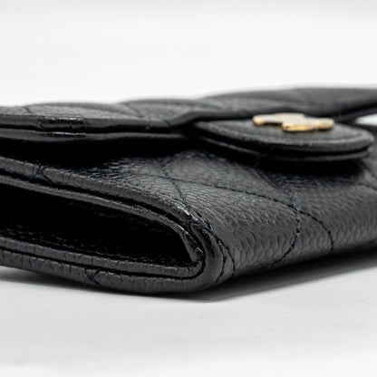 Chanel Classic Flap Card Holder CAVIAR BLACK  (Microchip)