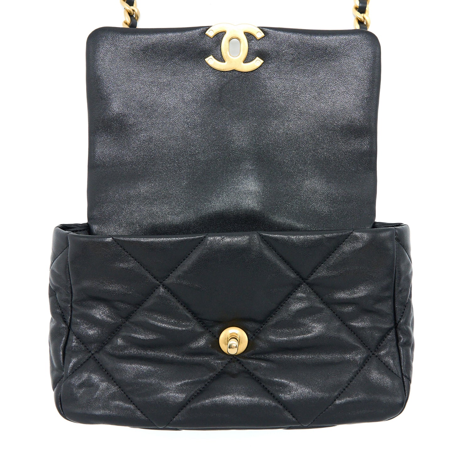 Chanel Small 19 Bag Goatskin Black Multicolour Hardware