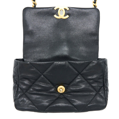 Chanel Small 19 Bag Goatskin Black Multicolour Hardware
