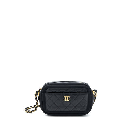 Chanel Camera Bag Leather/ Canvas Black
